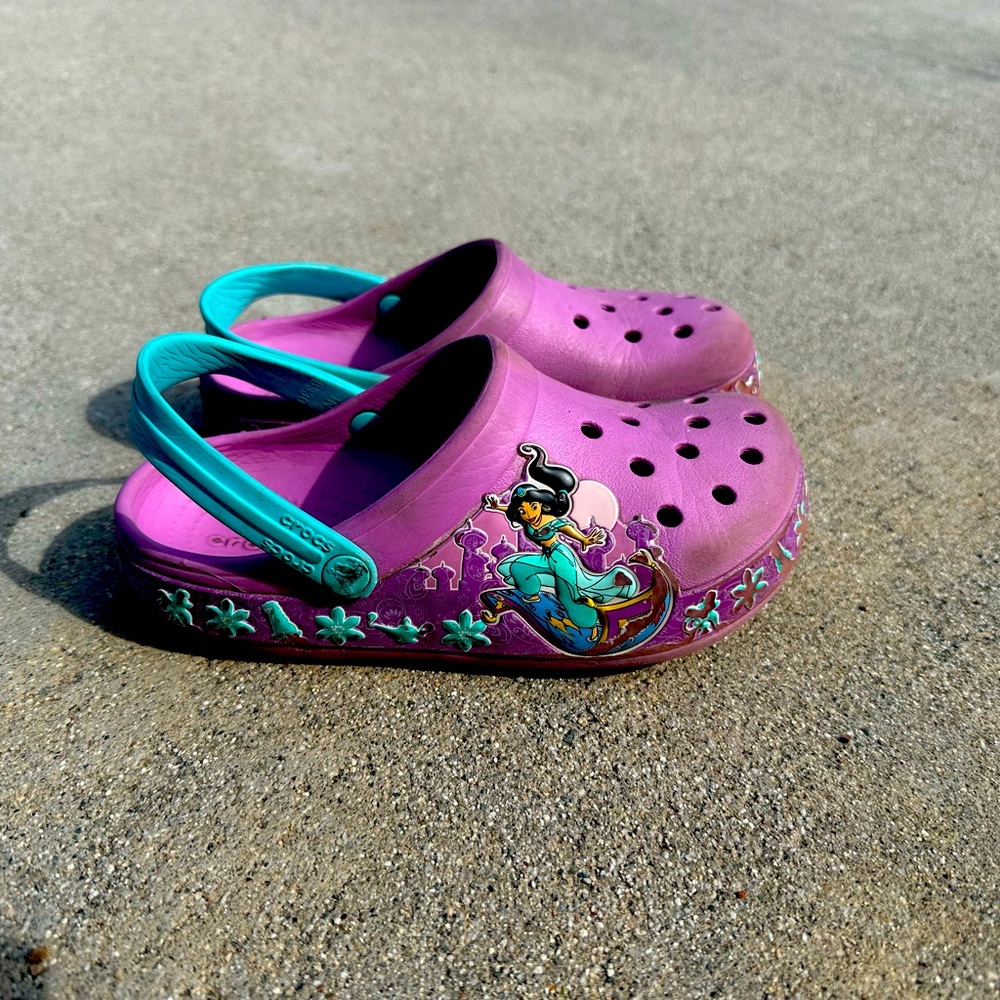 CROCS Kids Purple and Teal Sandals